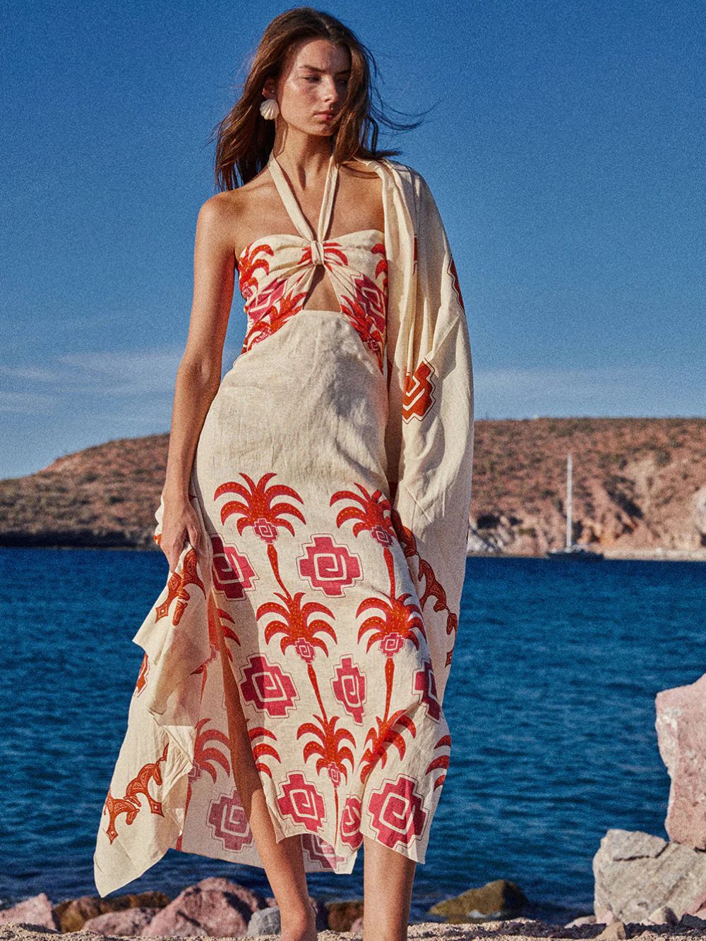 Water Adventure Linen Halter Dress - Image 2