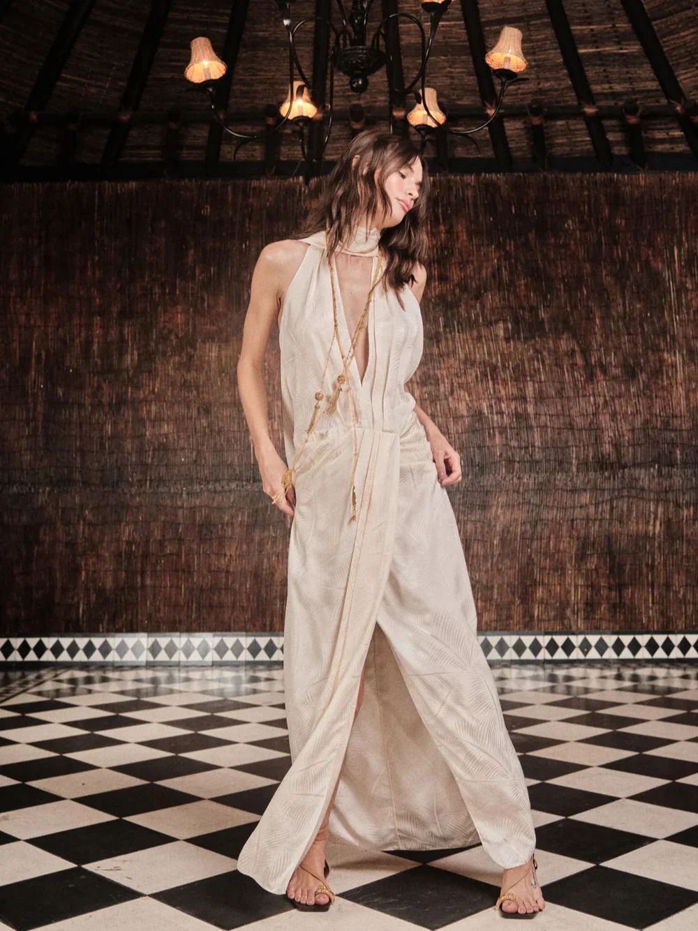 Wildly Beautiful Ecru Halter Dress - Image 4