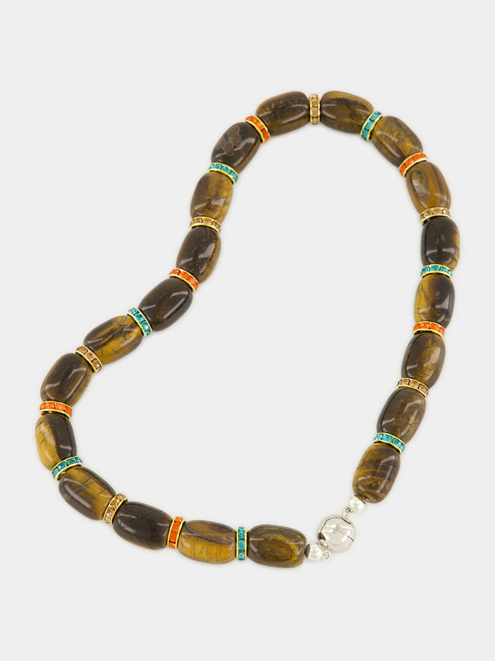 Brown Donna Tiger Eye Beaded Necklace - Image 4