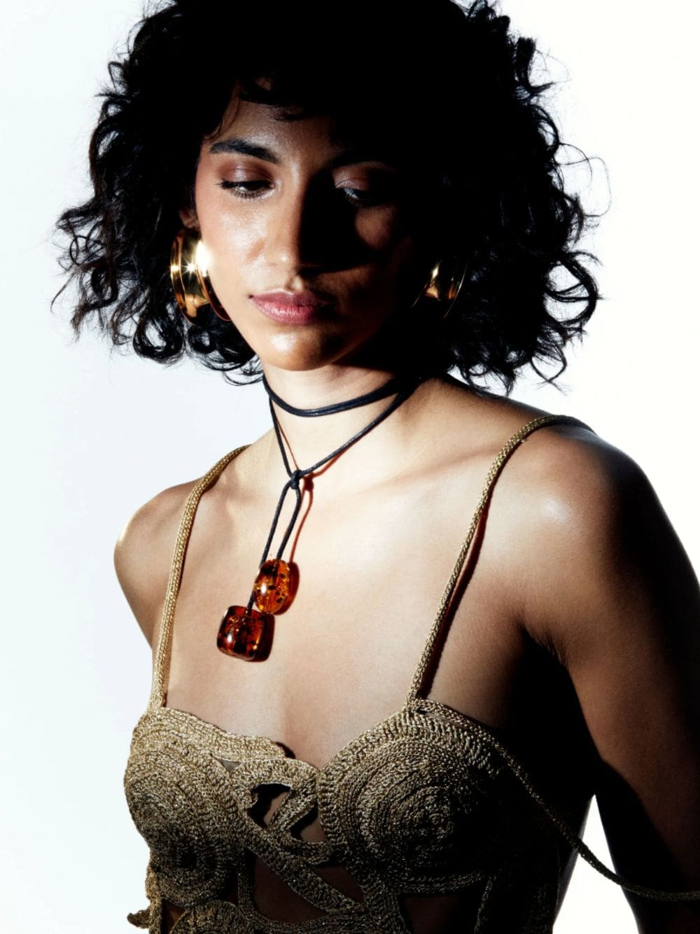 Jamie Resin Amber Cord Choker