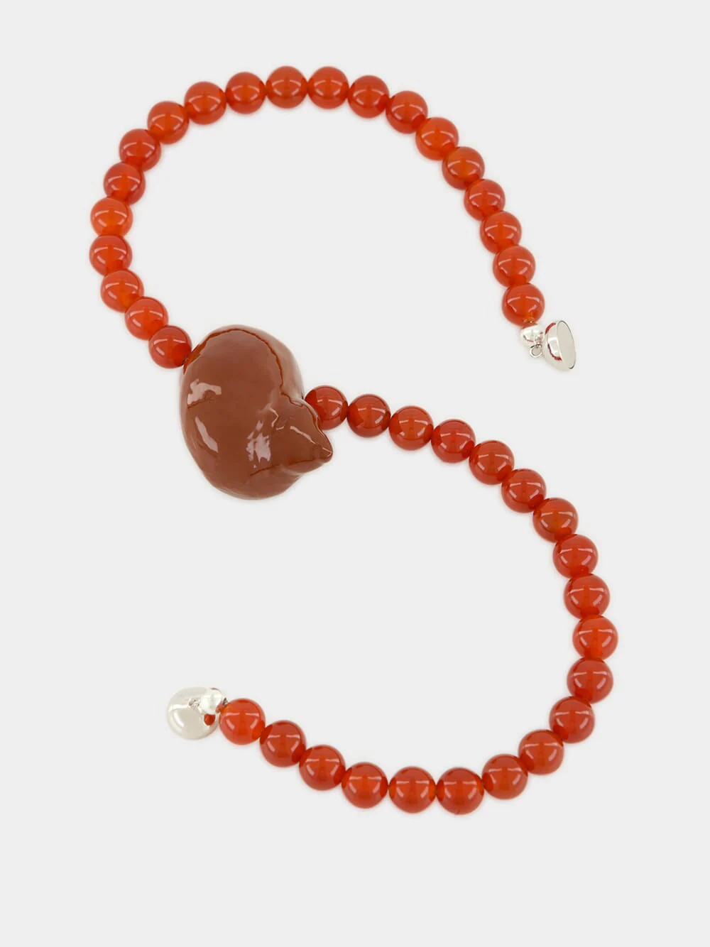 Red Carnelian Beads Mykonos Necklace - Image 2