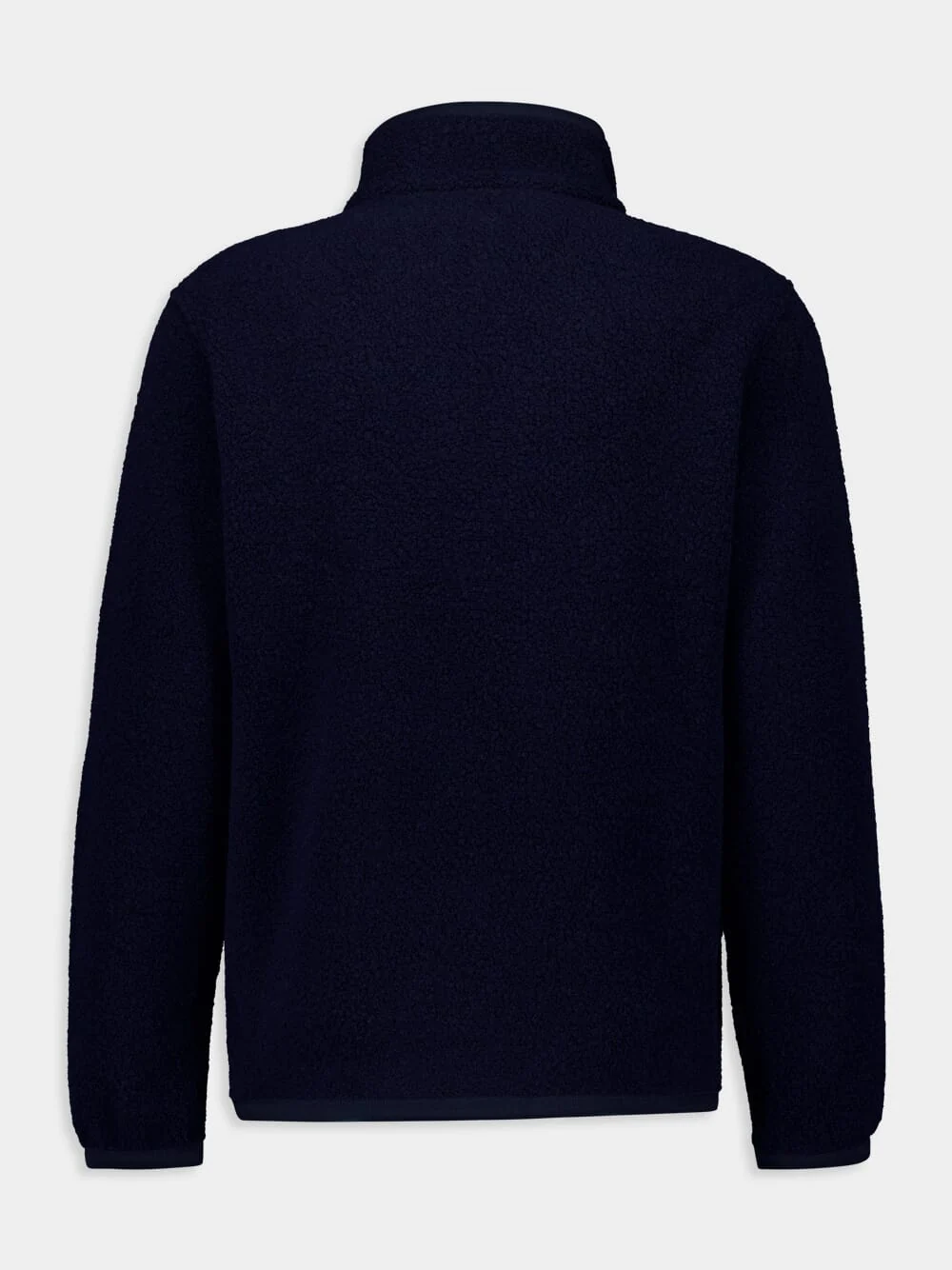 Navy Zipped Wool Fleece Jacket - Image 2