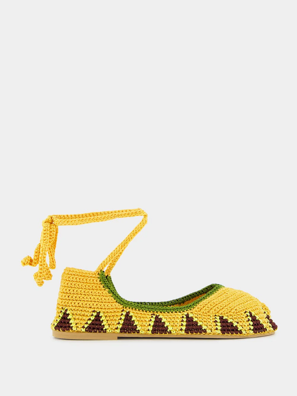 Crochet Flat Ballerinas Kiwi and Yellow