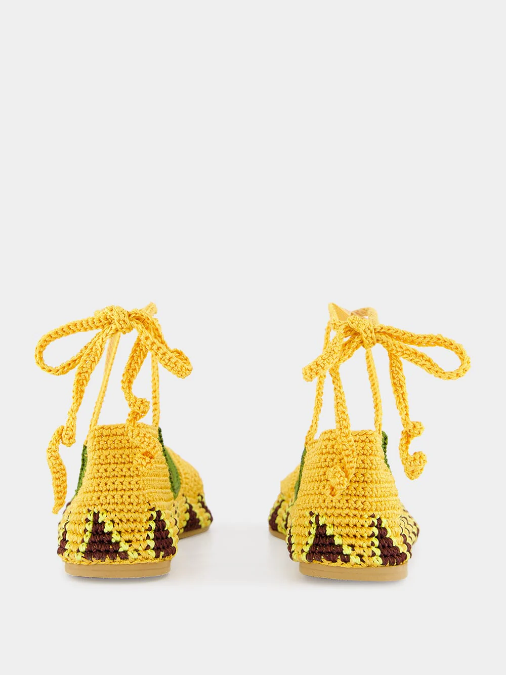 Crochet Flat Ballerinas Kiwi and Yellow - Image 5