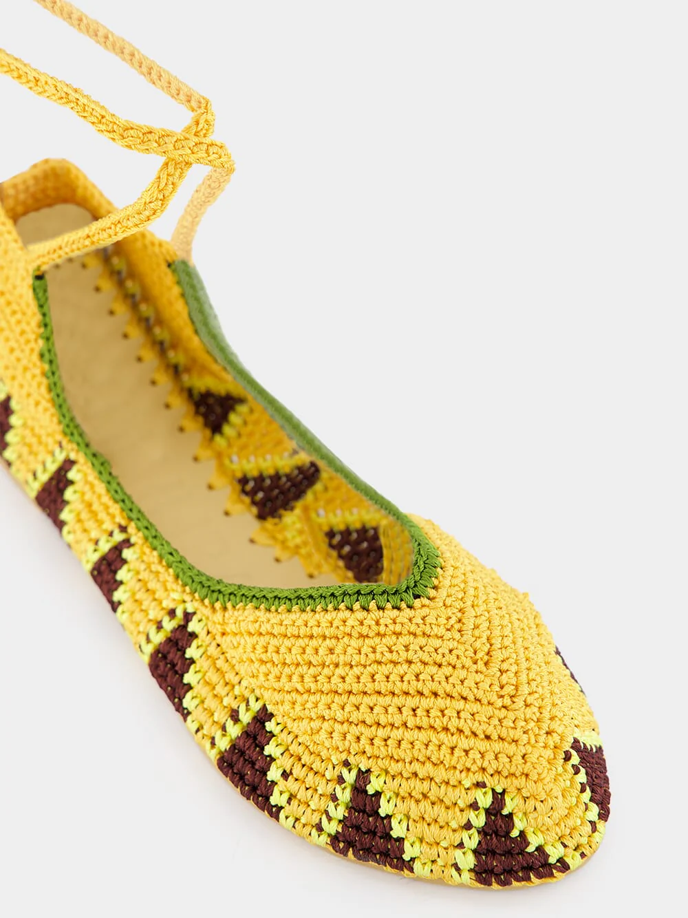 Crochet Flat Ballerinas Kiwi and Yellow - Image 7