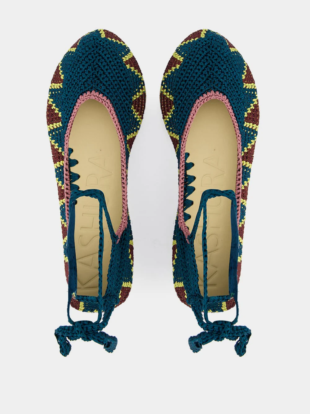 Handmade Seaweed blue Crochet Flat Ballerinas - Image 4