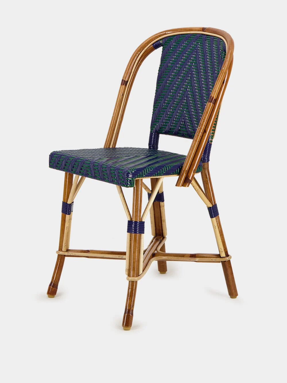 Dark Blue Rattan Chair - Image 2