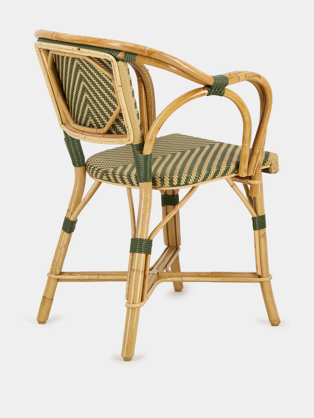 Olive Green Rattan Chair - Image 3