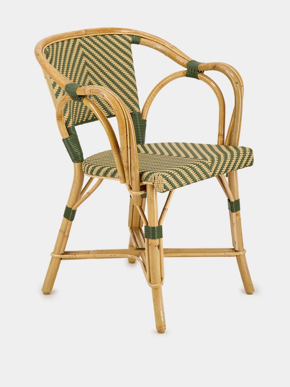 Olive Green Rattan Chair - Image 4
