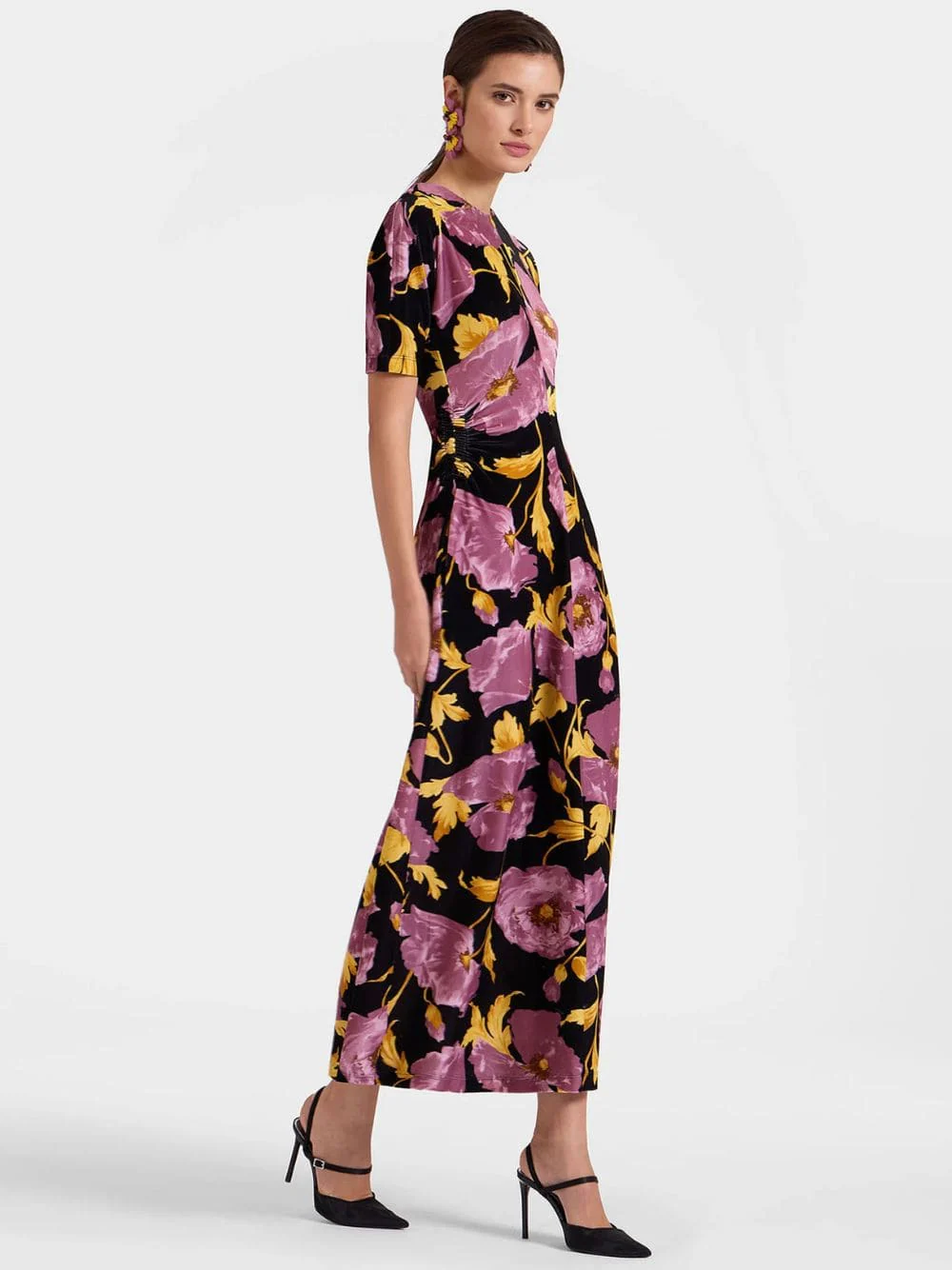 Angelica Black Velvet Stretch Dress - Image 2