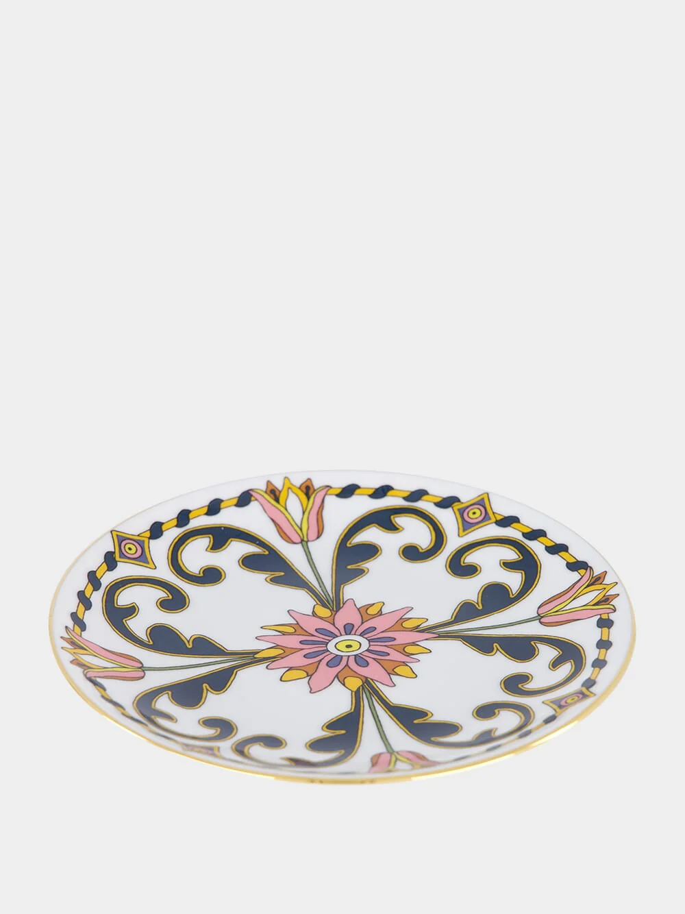 Azzurro Mini Porcelain Plate with Gold Trim - Image 2