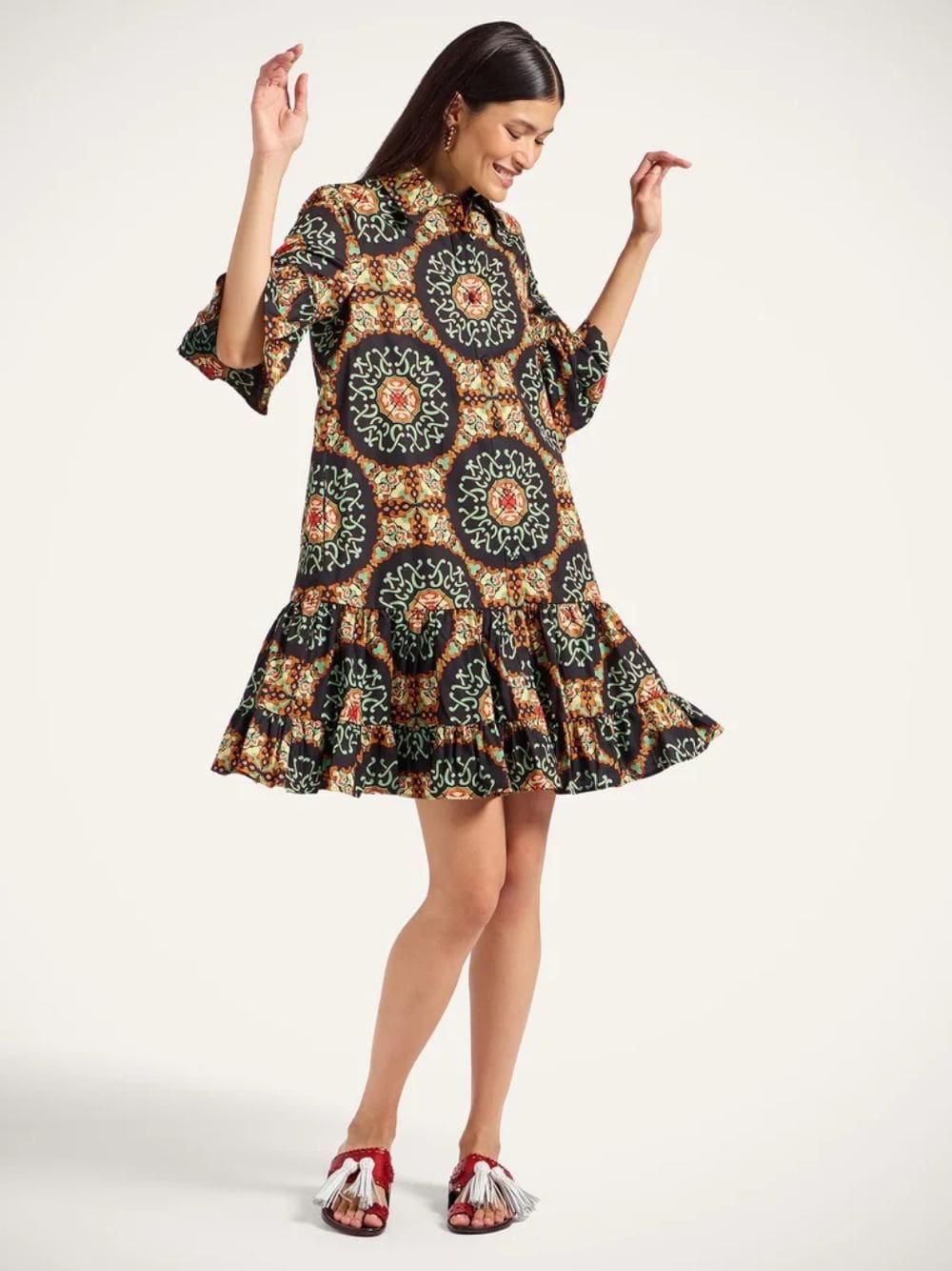 Ballata Black Summer Poplin Choux Dress - Image 2