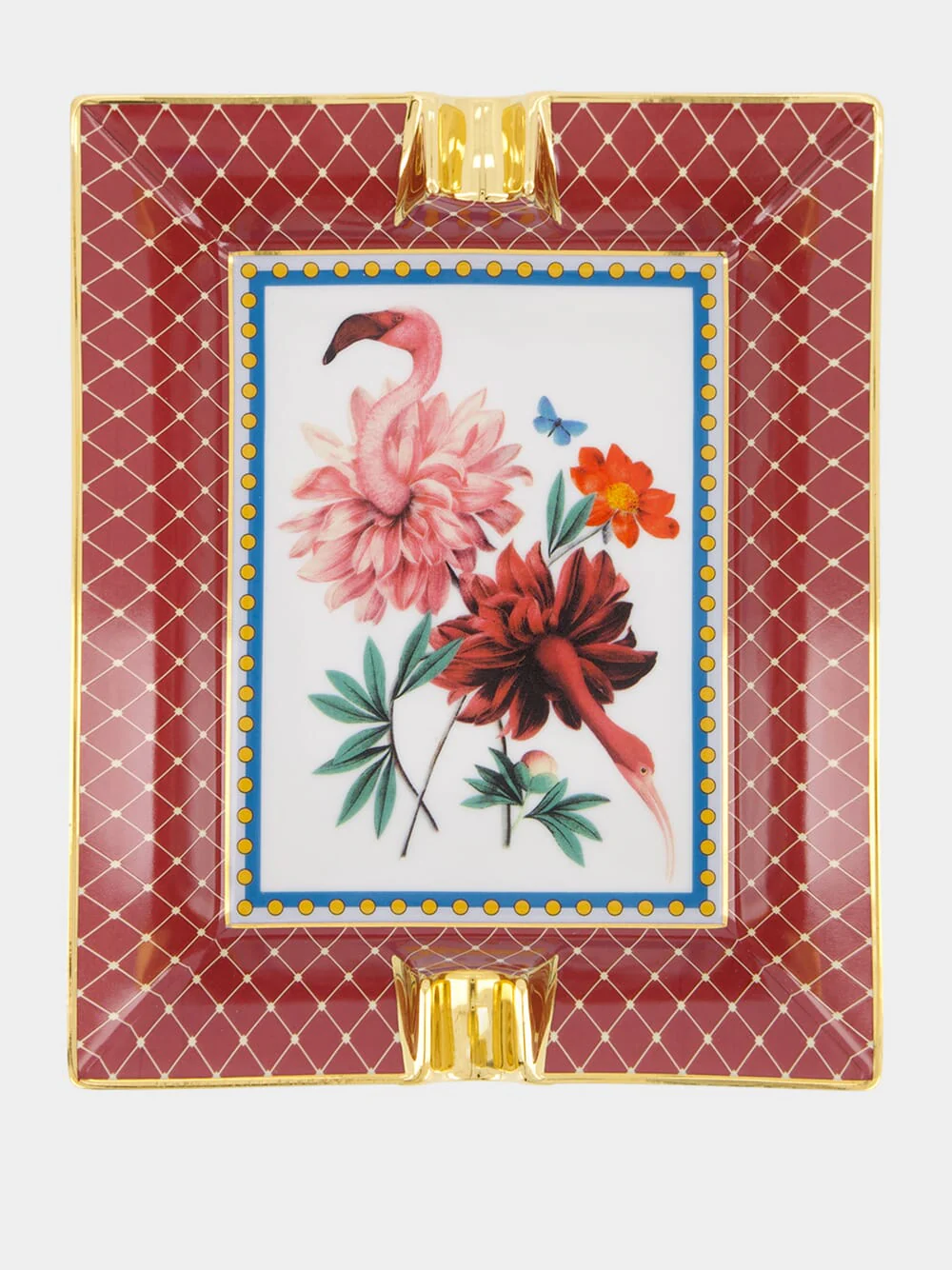 Birdbloom Bordeaux Porcelain Ashtray