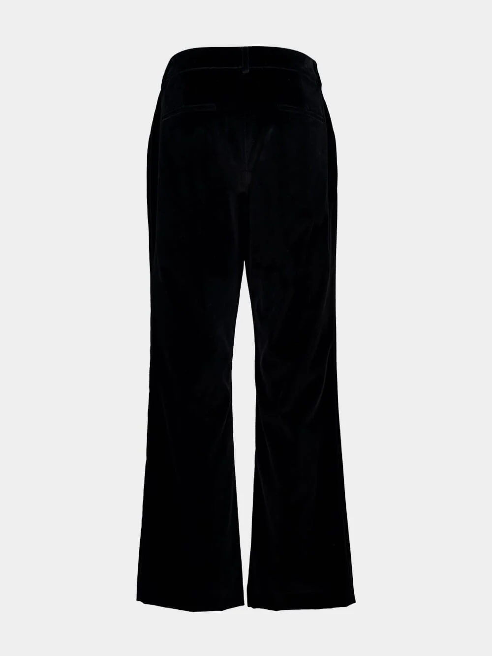 Black Cotton Straight Fit Pants - Image 2