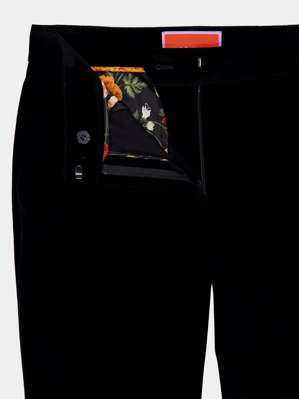 Black Cotton Straight Fit Pants - Image 3