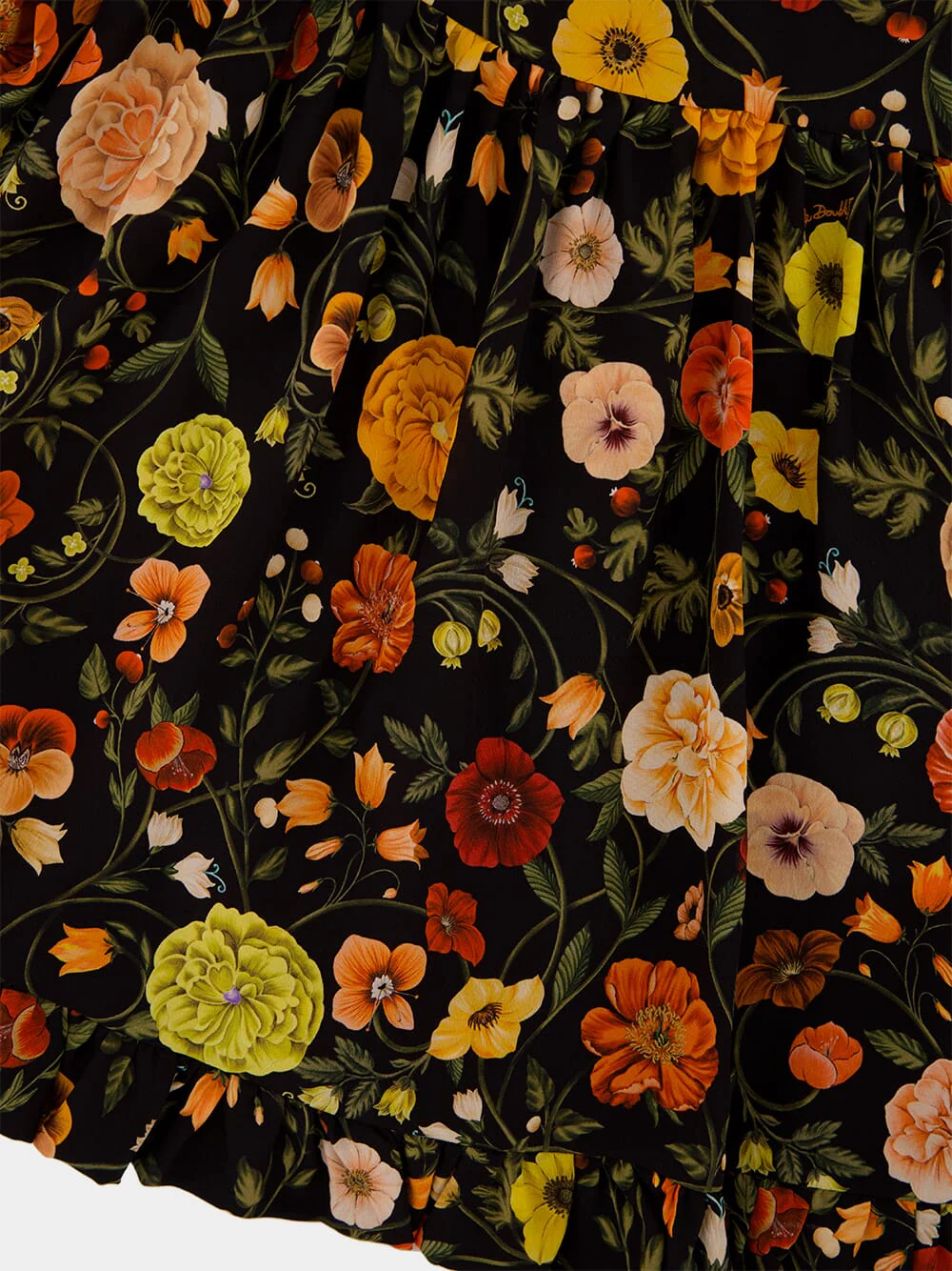 Black Floral Silk Maxi Dress - Image 6