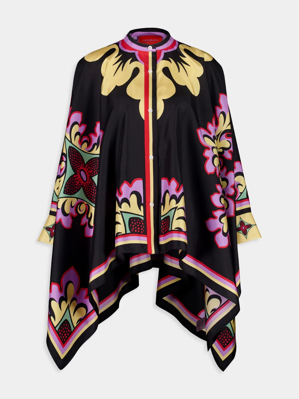 Black Palazzo Placée Silk Foulard Shirt