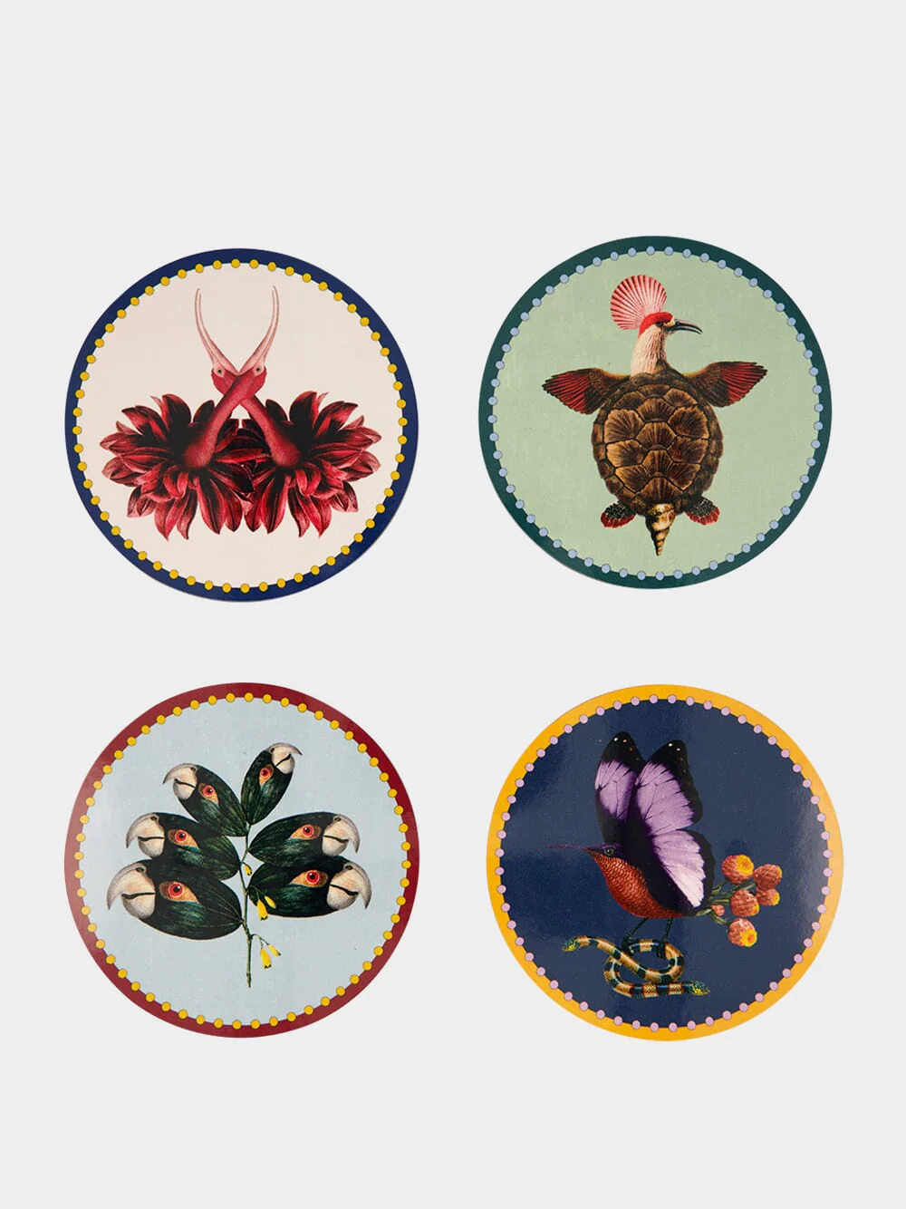 Blooming Buddies Wooden Coasters Set of 4