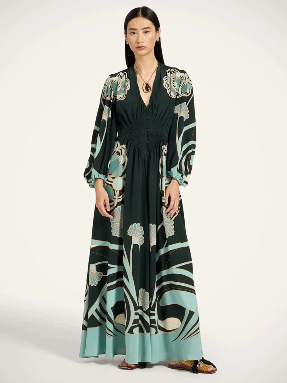 Blooming Tulip Camerino Silk Maxi Dress