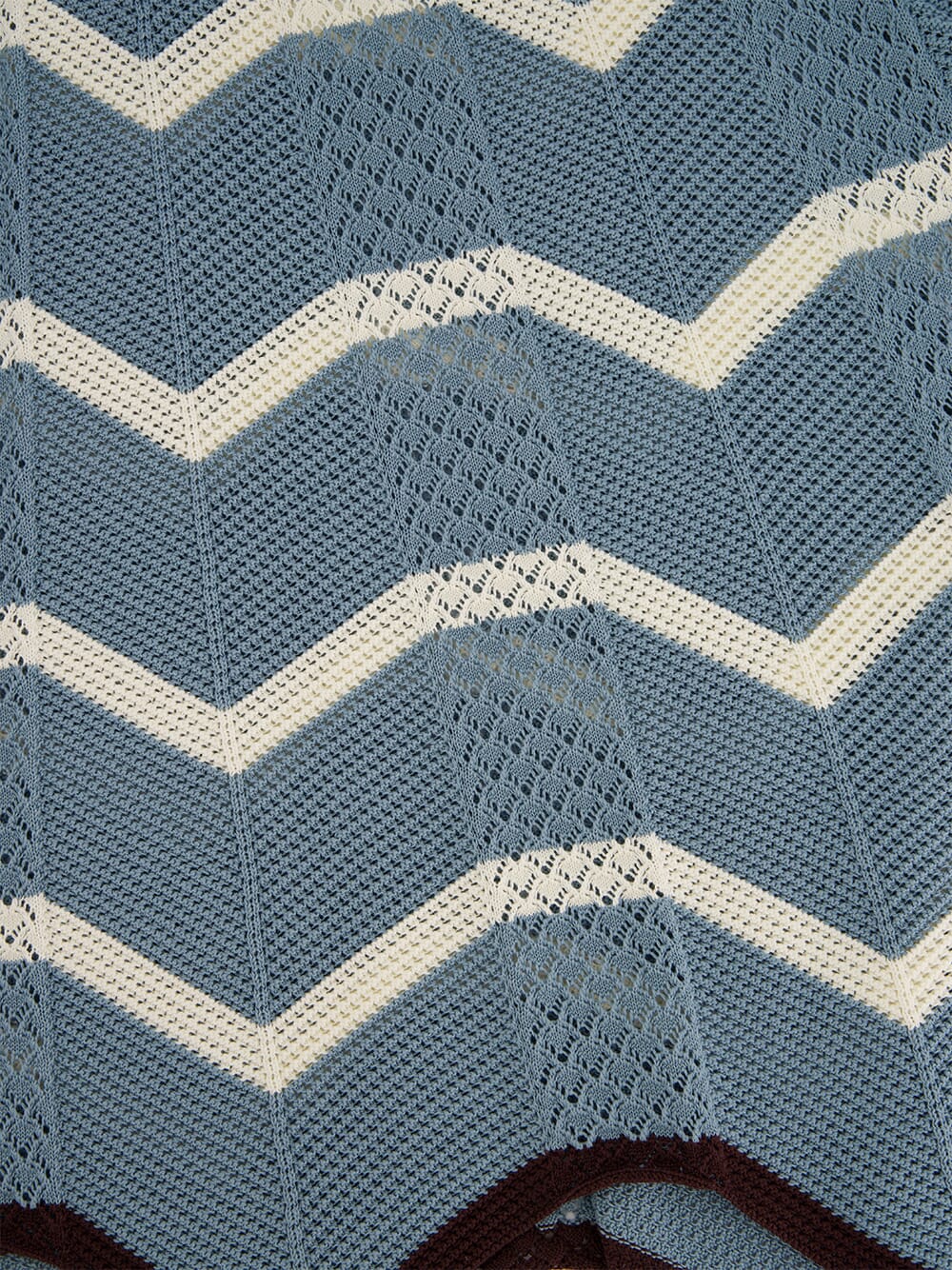 Blue and Ivory Chevron Knit Skirt Boho - Image 6