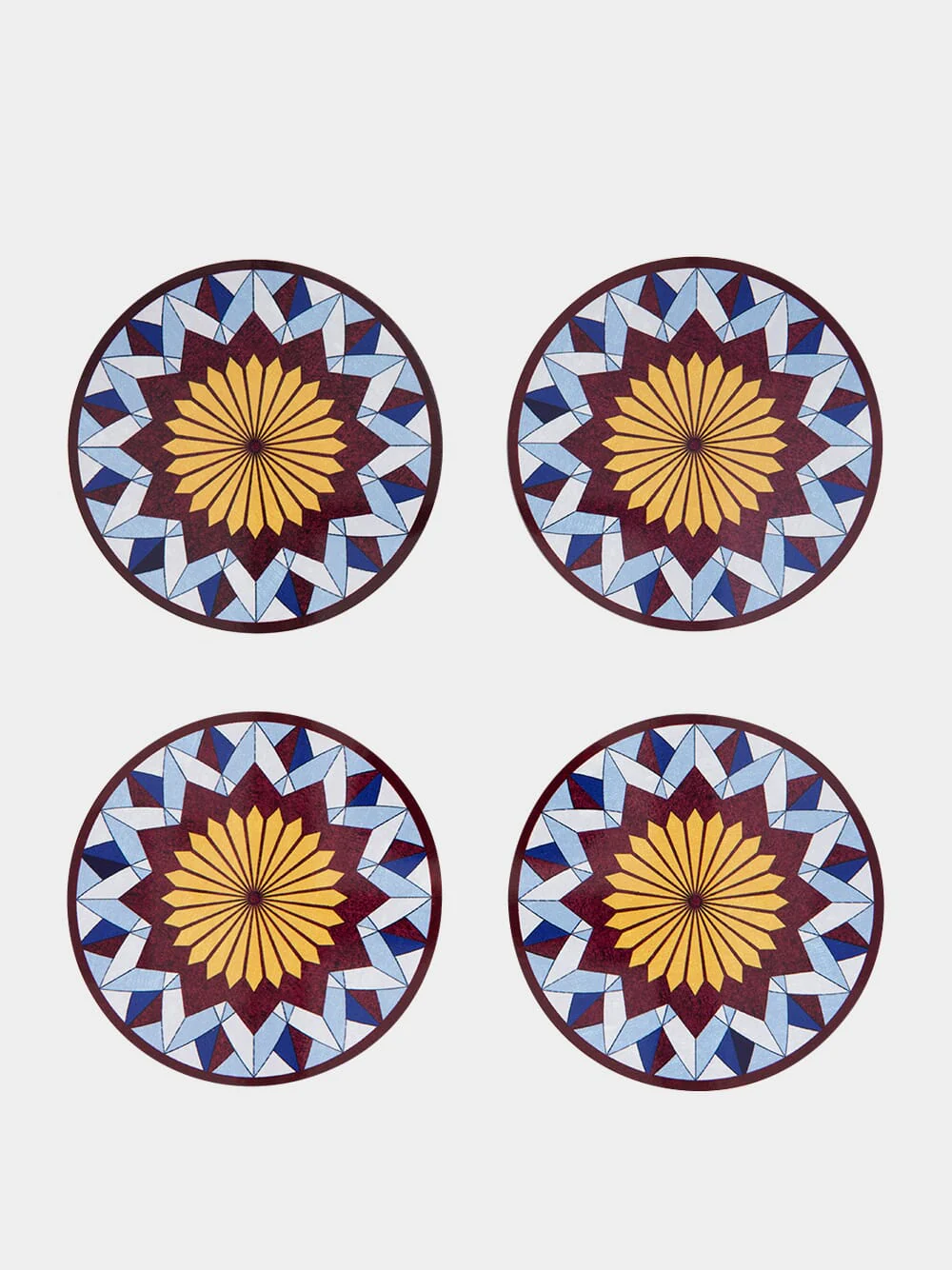 Blue Lotus Of Life Cork Coasters Set of 4