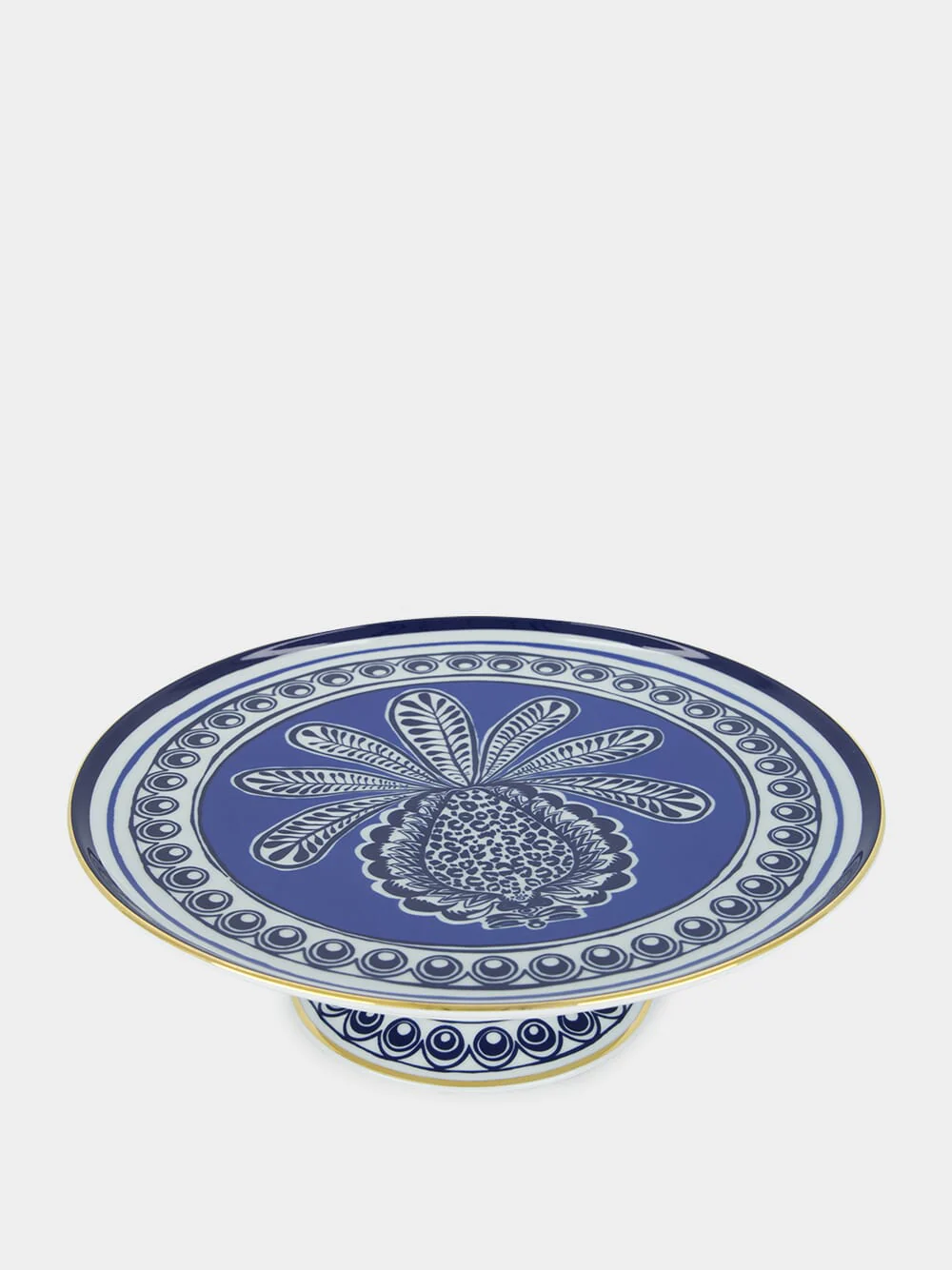 Blue Pineapple Cake Stand in Porcelain