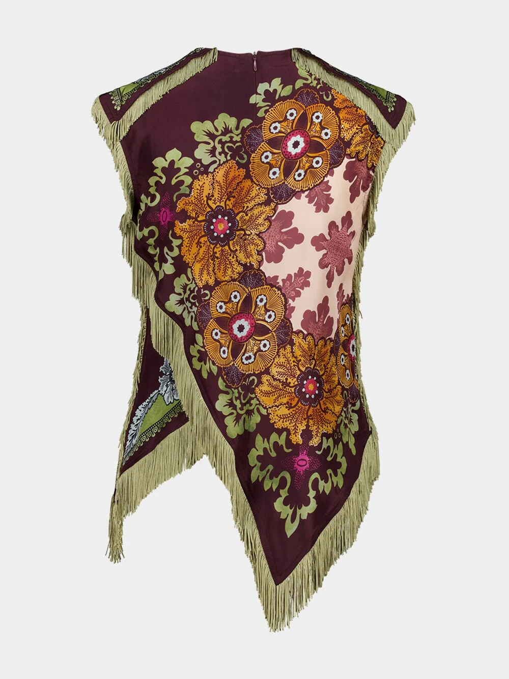 Bounty Placée Scarf Top in Burgundy Silk Voile - Image 3