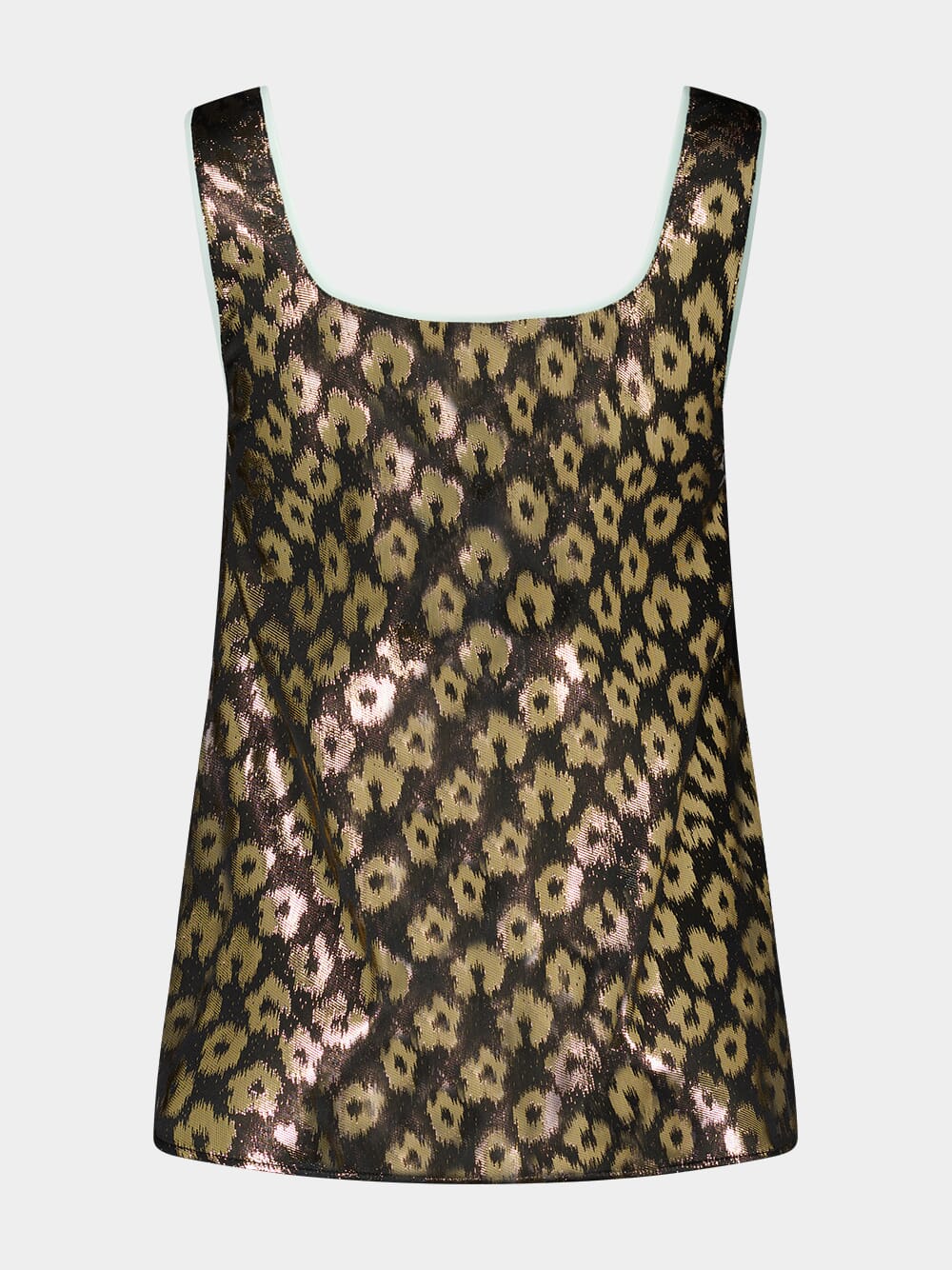 Brown and Gold Silk Strap Top - Image 2