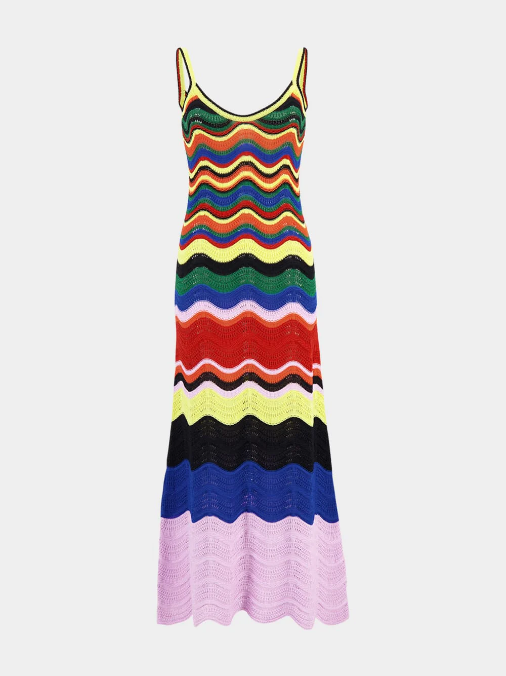 Chevron Cotton Midi Dress