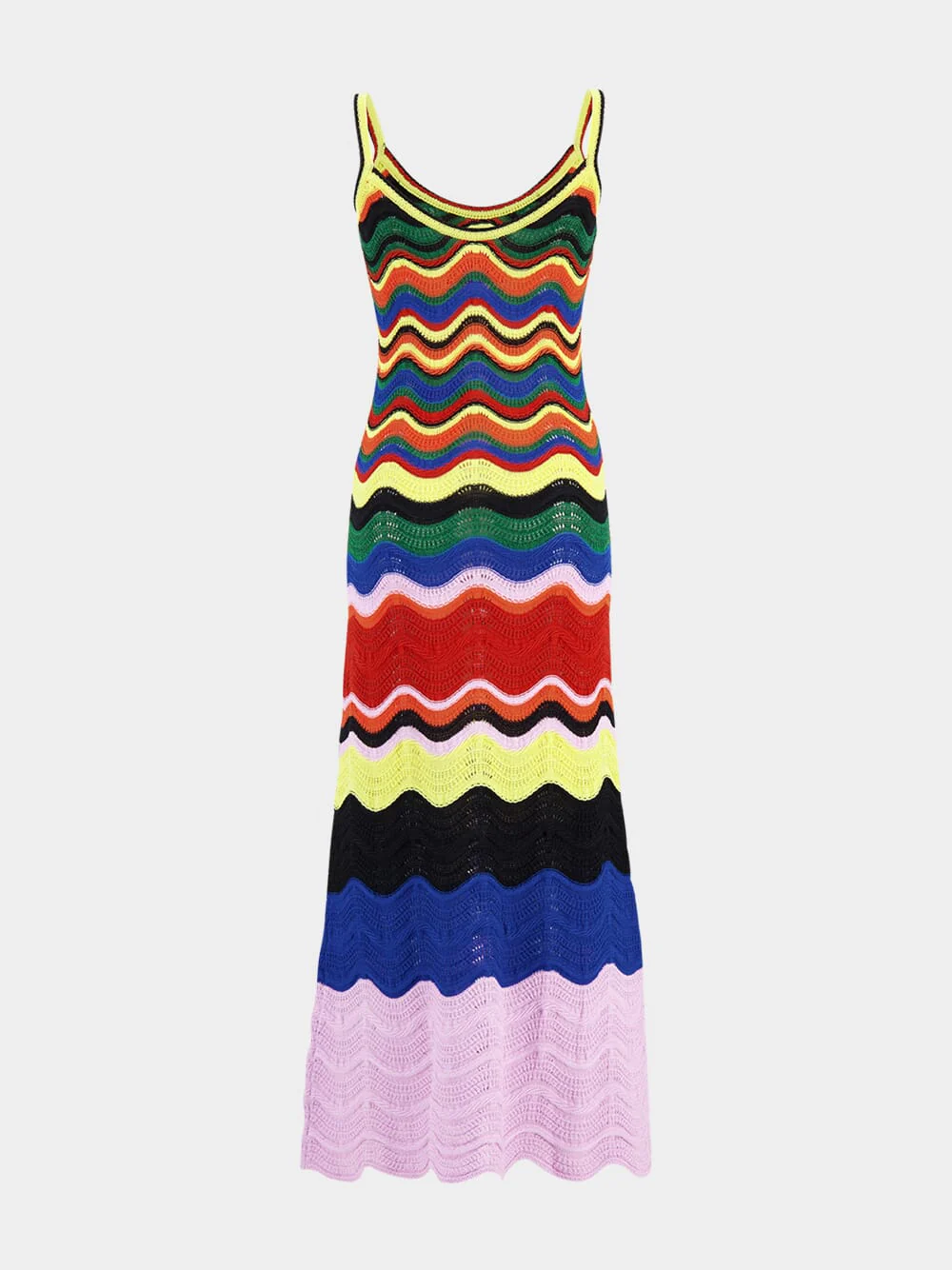 Chevron Cotton Midi Dress - Image 3