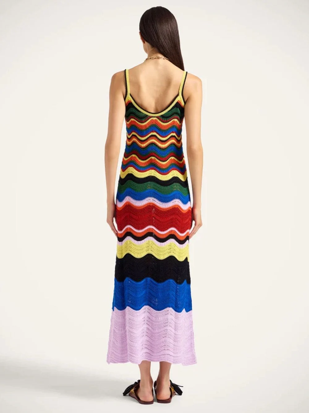 Chevron Cotton Midi Dress - Image 4