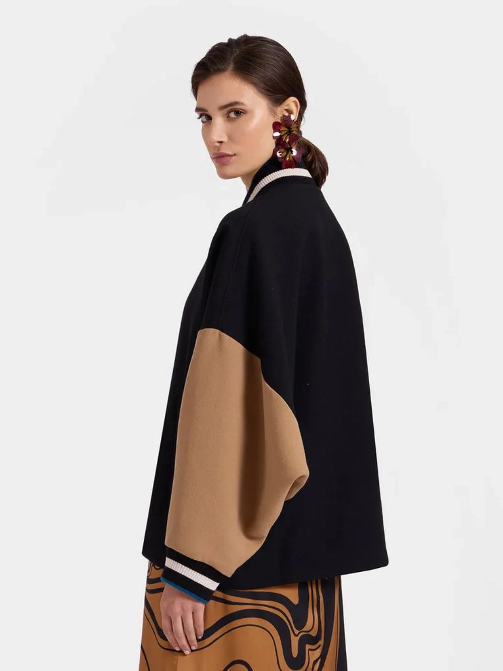 Black Wool Brooklyn Bomber Jacket - Image 4