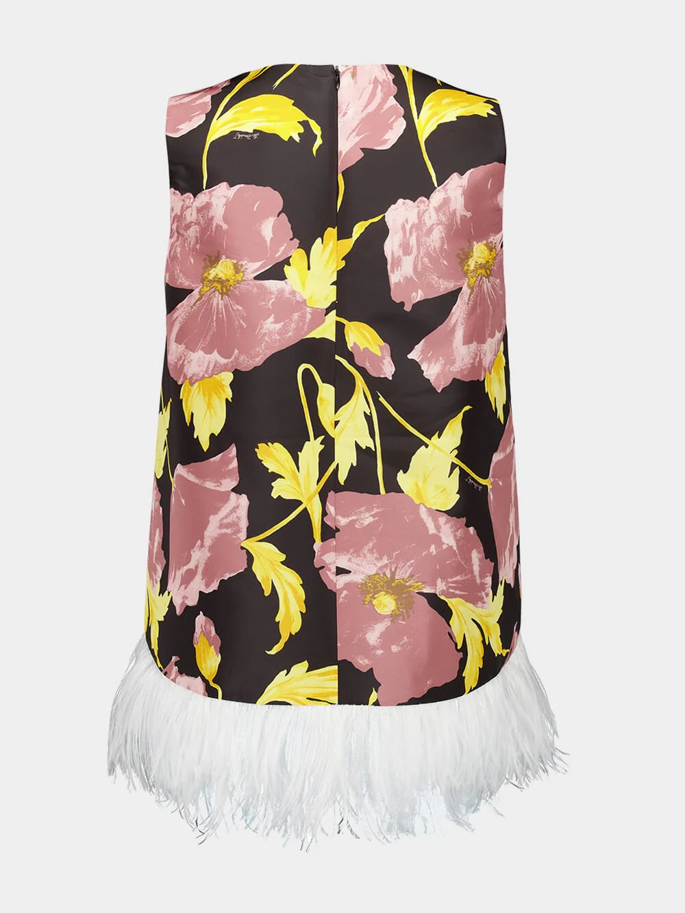La Scala Black Floral Feather Top - Image 2