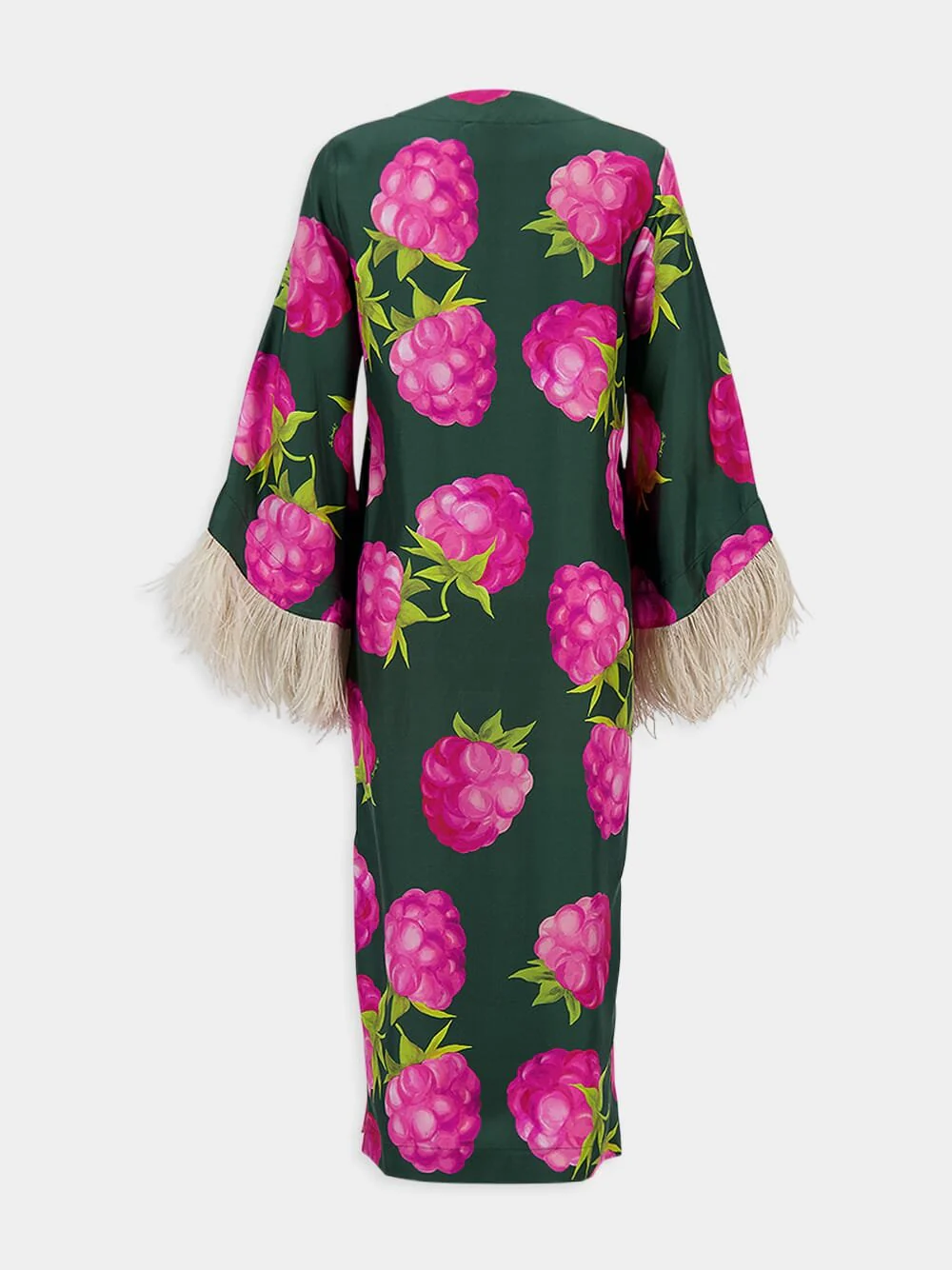 Lampone Feathered Silk Kaftan - Image 2