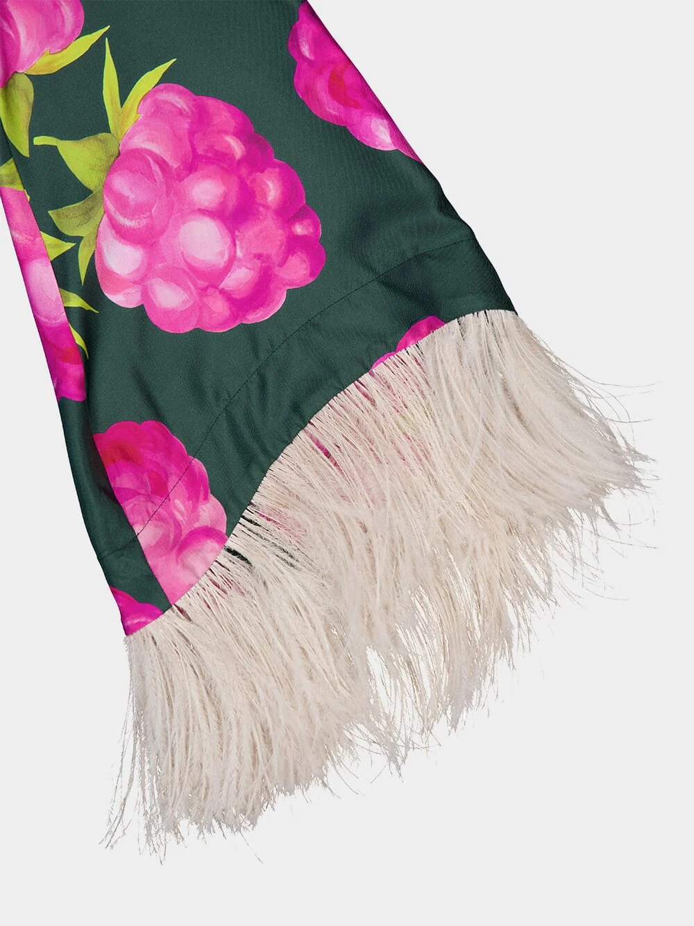 Lampone Feathered Silk Kaftan - Image 4