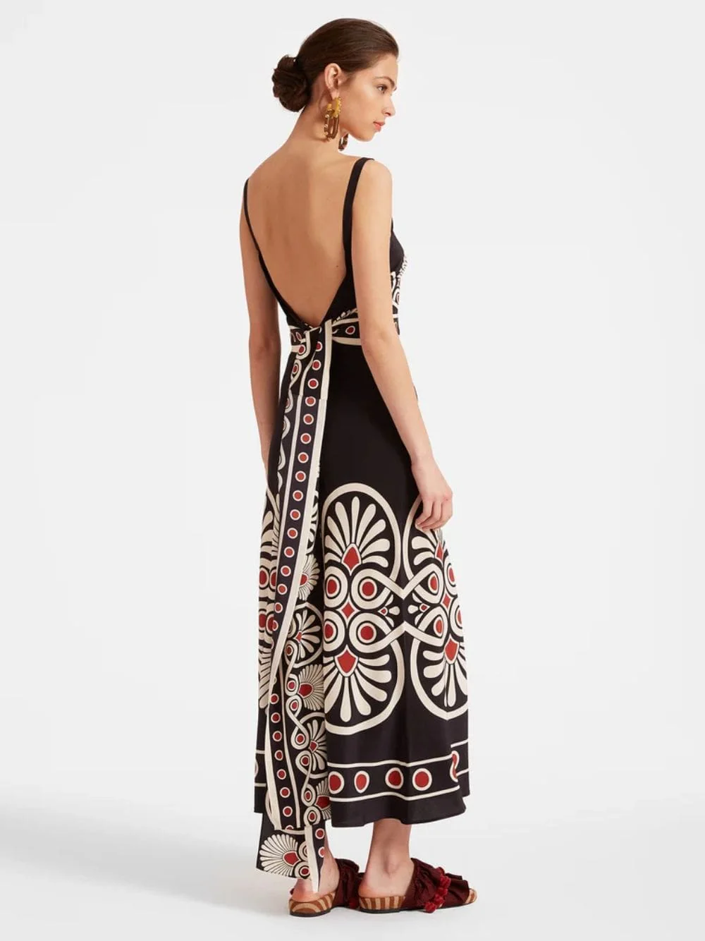 Medallion Placée Black Slip-Around Dress - Image 4