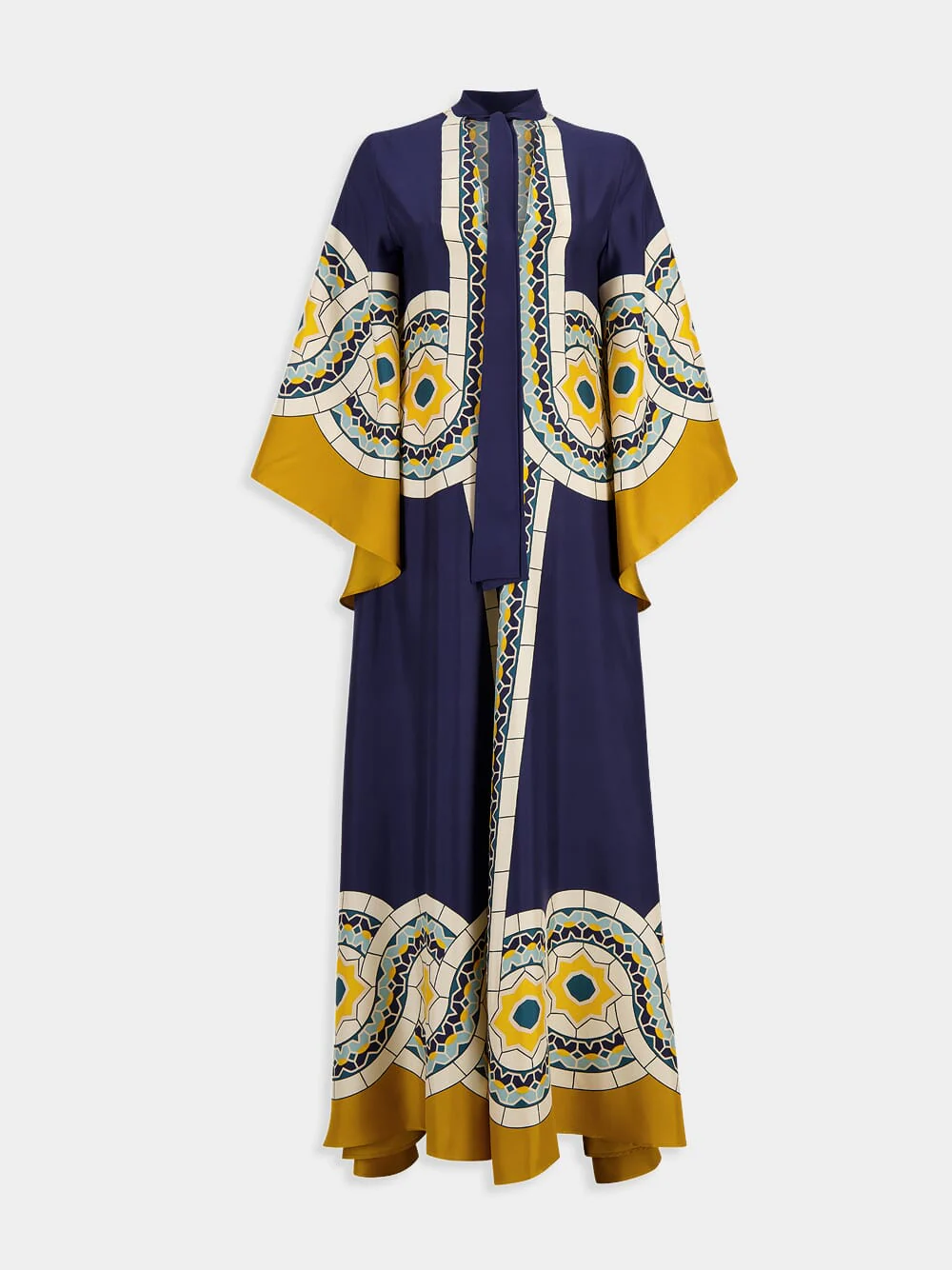 Mudejar Blue Silk Maxi Dress - Image 2
