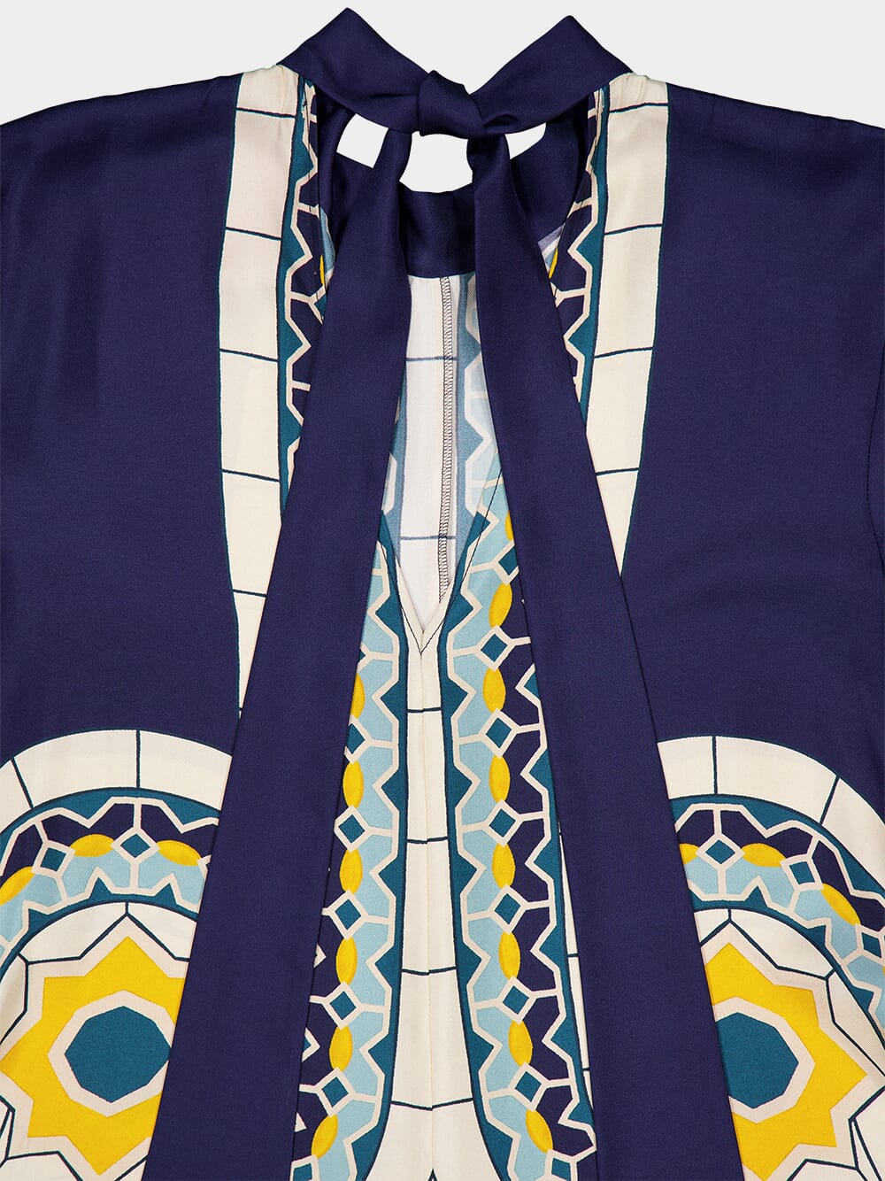 Mudejar Blue Silk Maxi Dress - Image 5