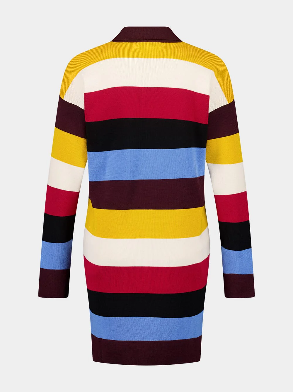 Striped Midi Polo Dress in Merino Wool - Image 2