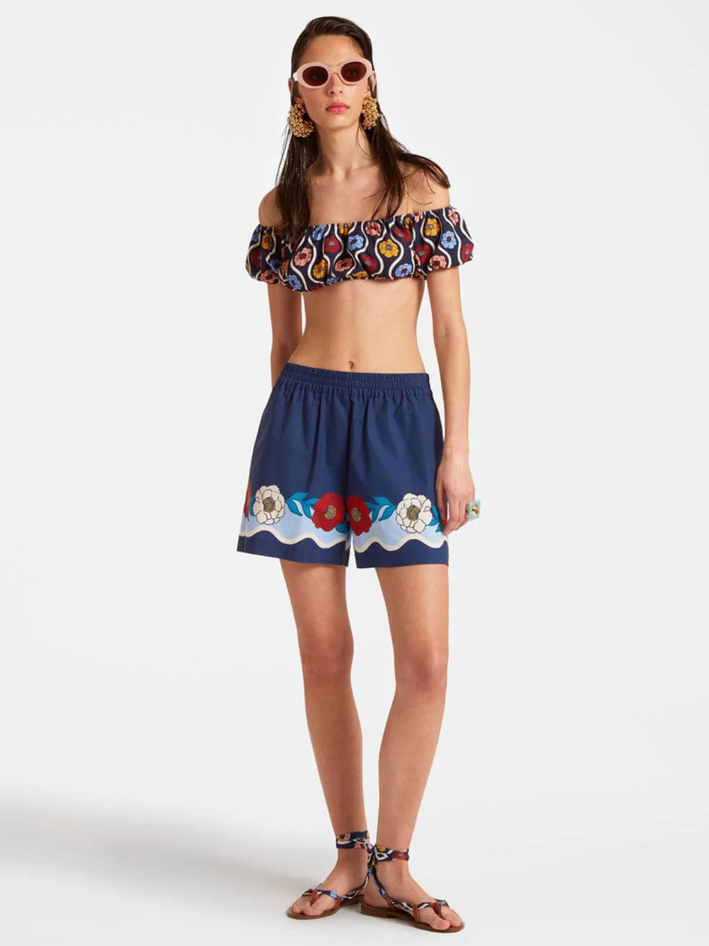 x Orlebar Brown Whitsun Placée Blue Pull-Up Shorts