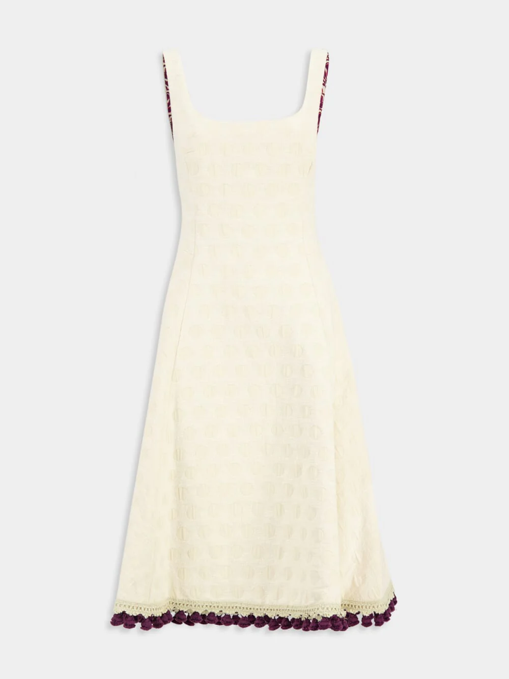 Creamy Jacquard Sophia Midi Dress