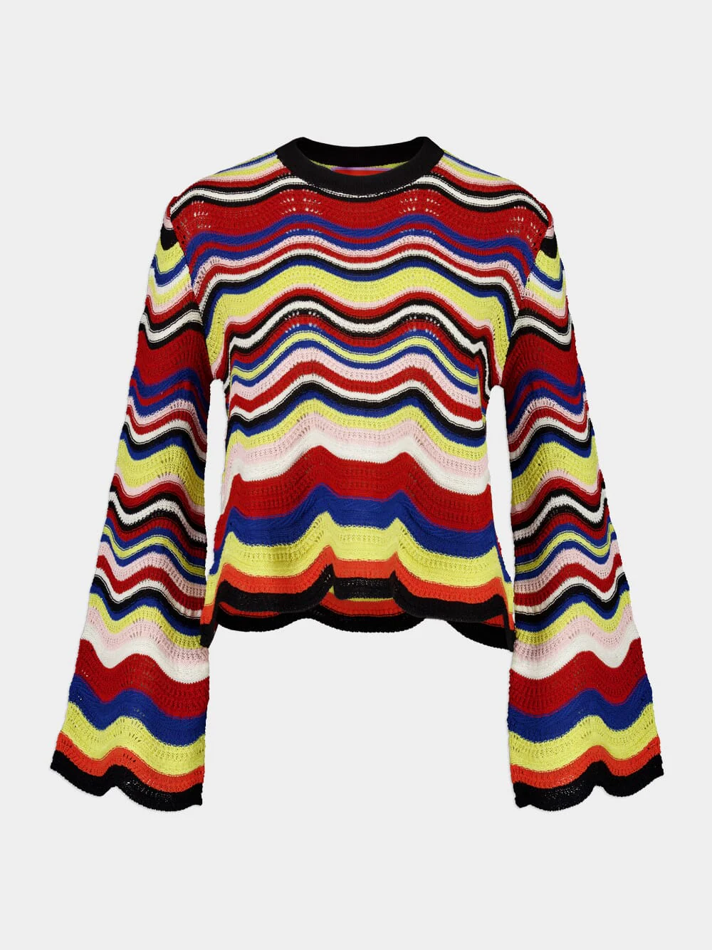 Cropped Chevron Cotton Sweater