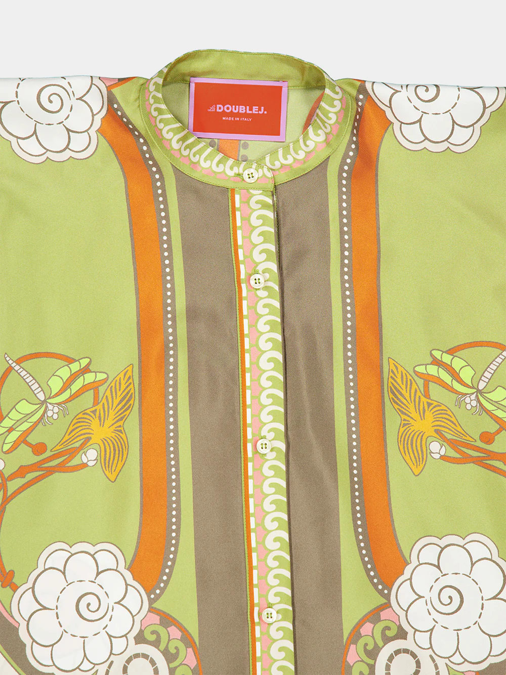 Date Palms Placée Silk Foulard Shirt - Image 3