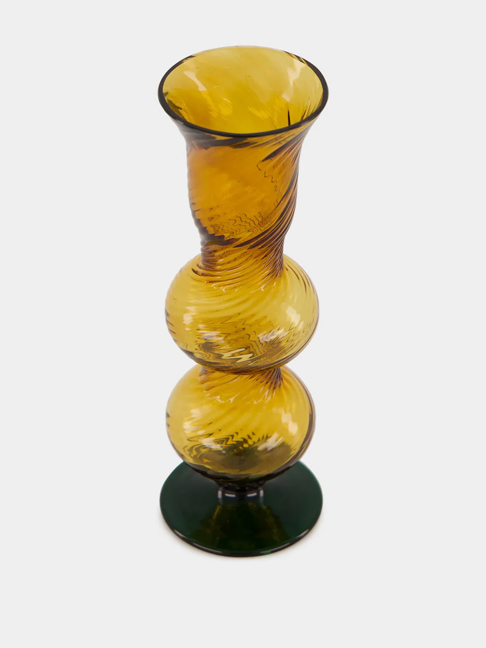 Amber Murano Glass Bubble Candlestick - Image 3