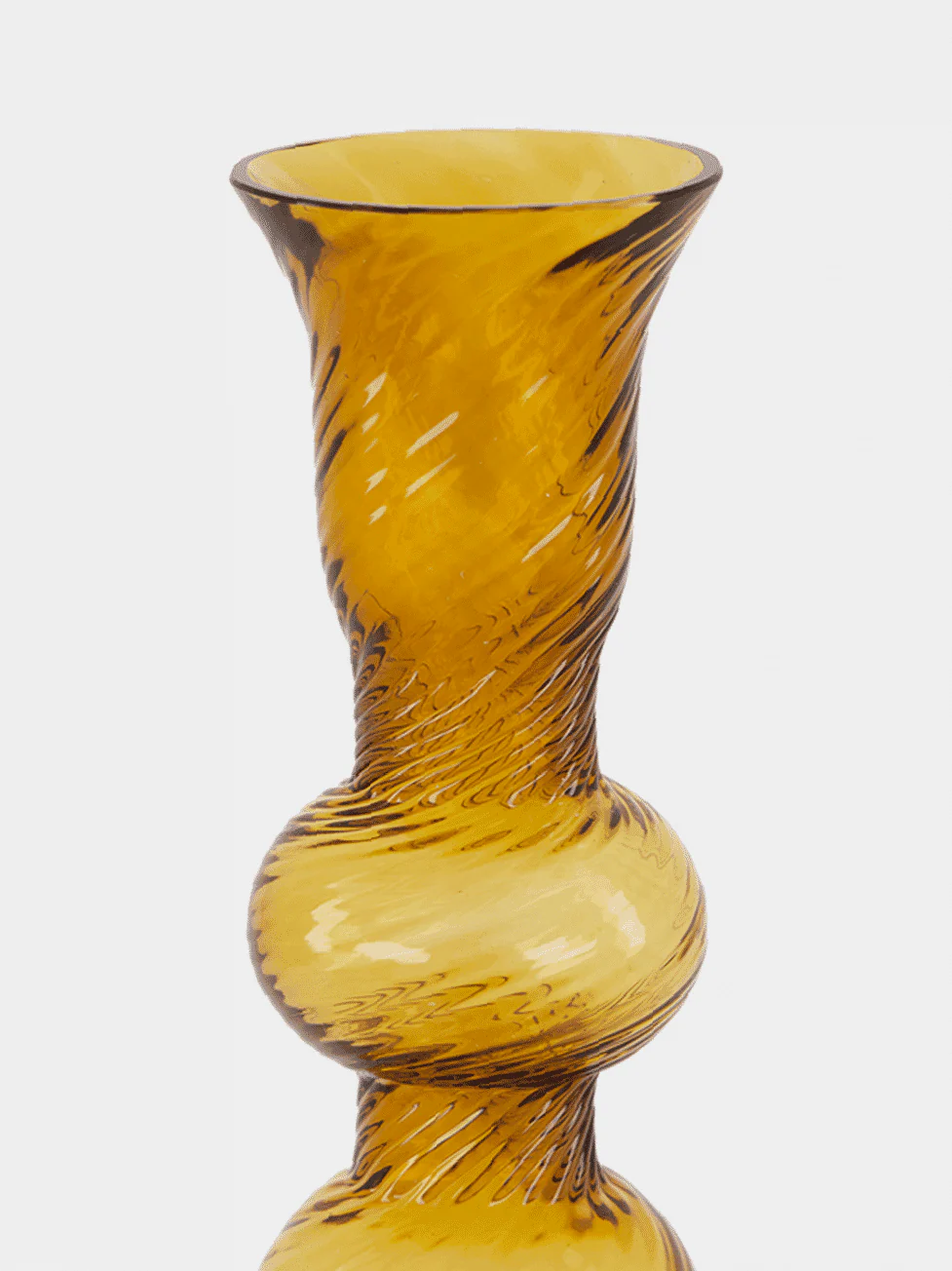 Amber Murano Glass Bubble Candlestick - Image 4