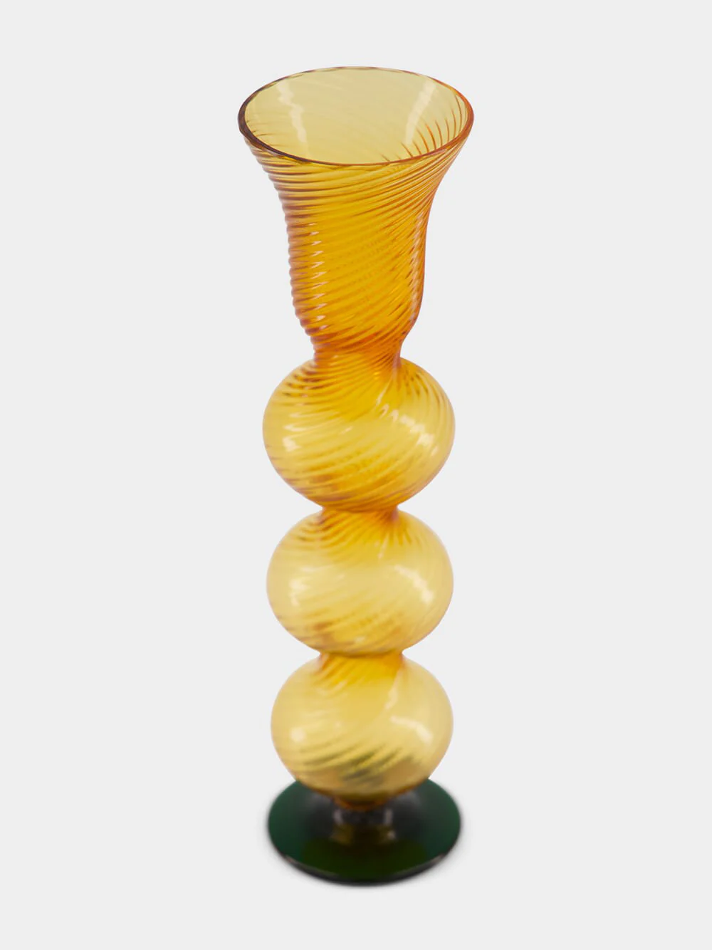 Amber Murano Glass Bubble Candlestick - Image 3