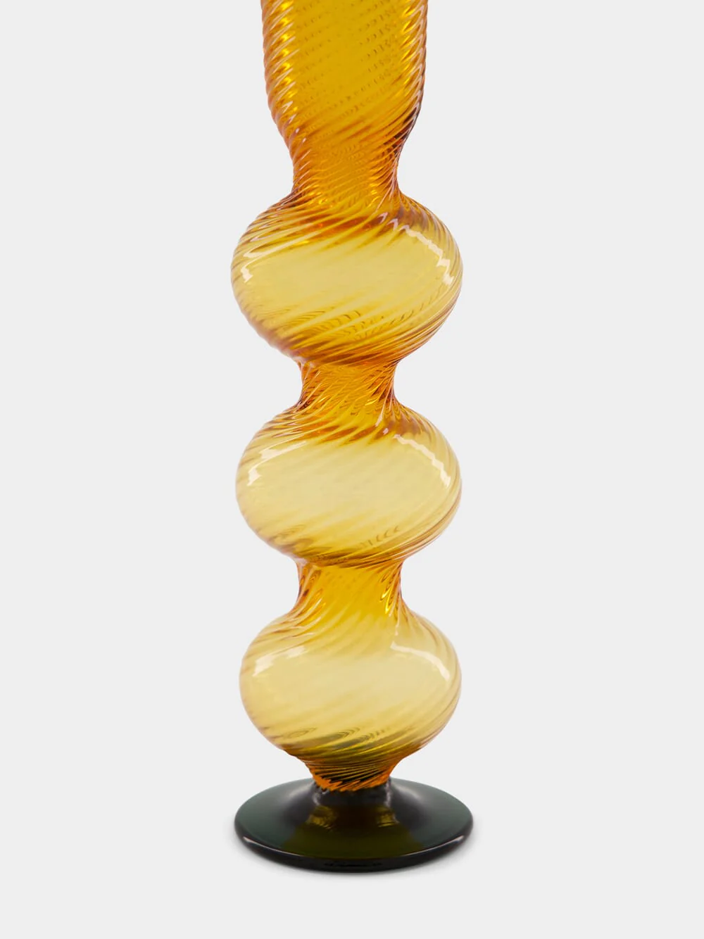 Amber Murano Glass Bubble Candlestick - Image 4