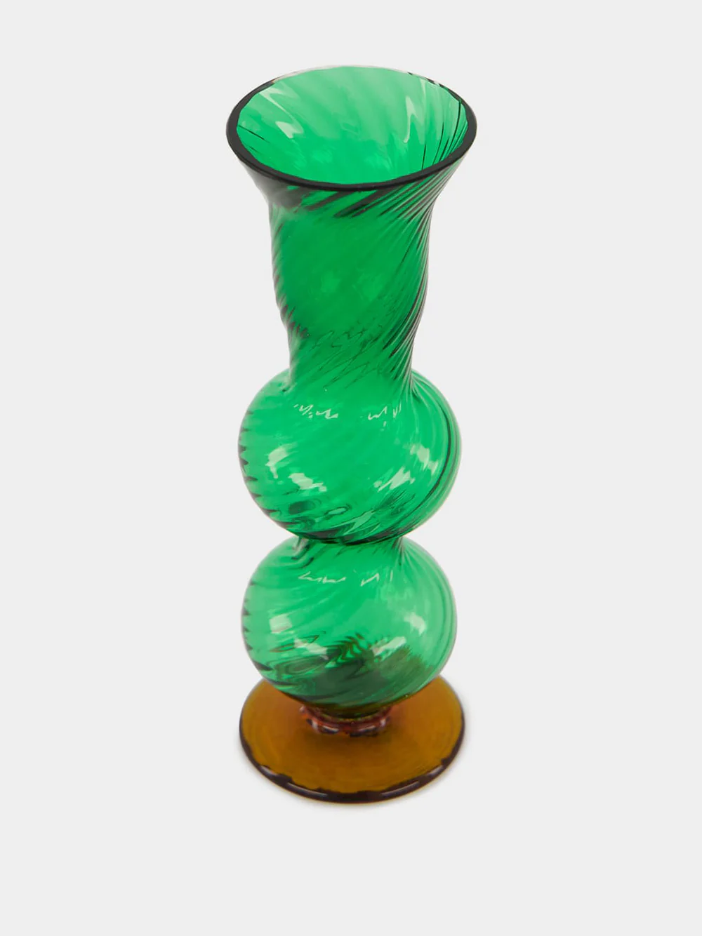 Green Murano Glass Bubble Candlestick - Image 3