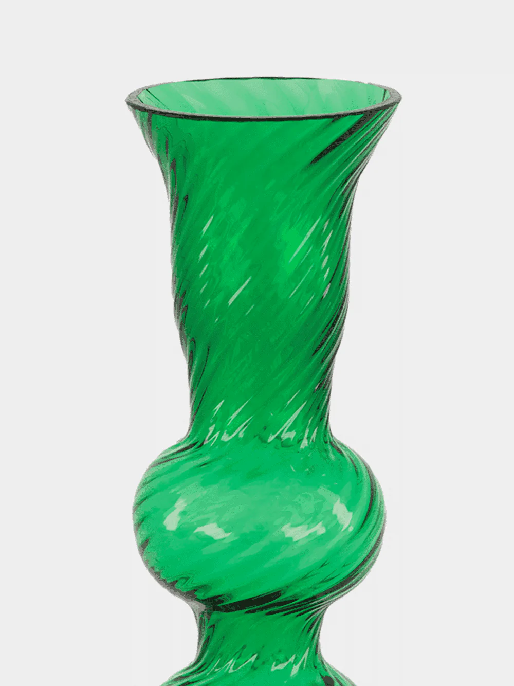 Green Murano Glass Bubble Candlestick - Image 4