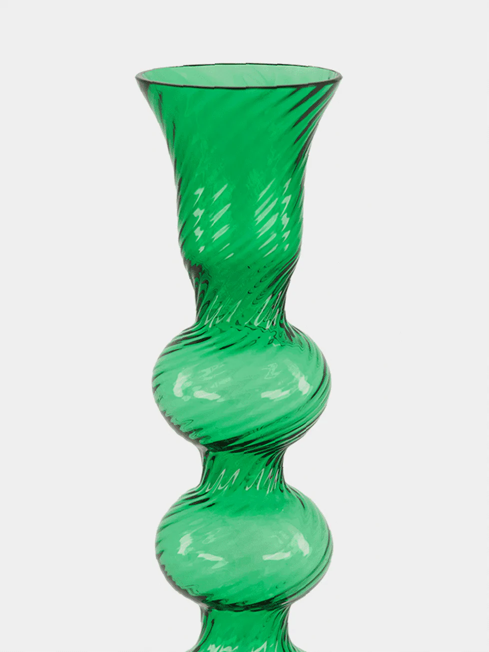 Green Murano Glass Triple-Bubble Candlestick - Image 4